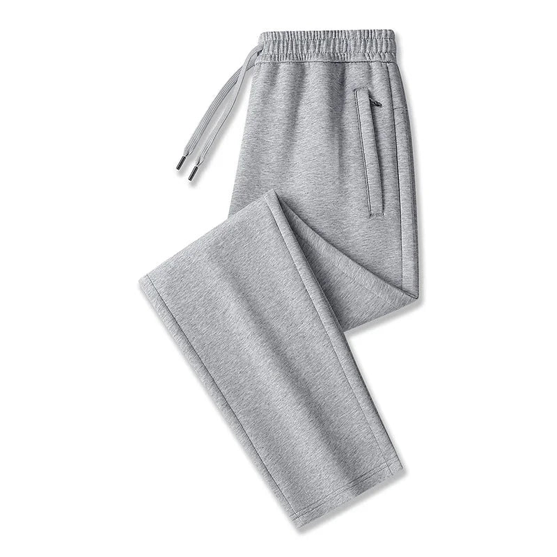 Light gray (Open Hem) Men's Tech Jogger Pants with Elastic Waistband & Zip Pockets - Open Hem