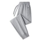 Light Grey Slim Fit Men's Tech Jogger Pants with Elastic Waistband & Zip Pockets
