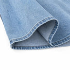 Light Blue Women's Tiered Denim Maxi Skirt — Violetta Light-Wash Button-Front High-Waisted - Fabric Fold Detail