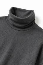 Women's Turtleneck Pants Set with Wide-Leg Silhouette & Cozy Knit Feel - Close Up Neckline