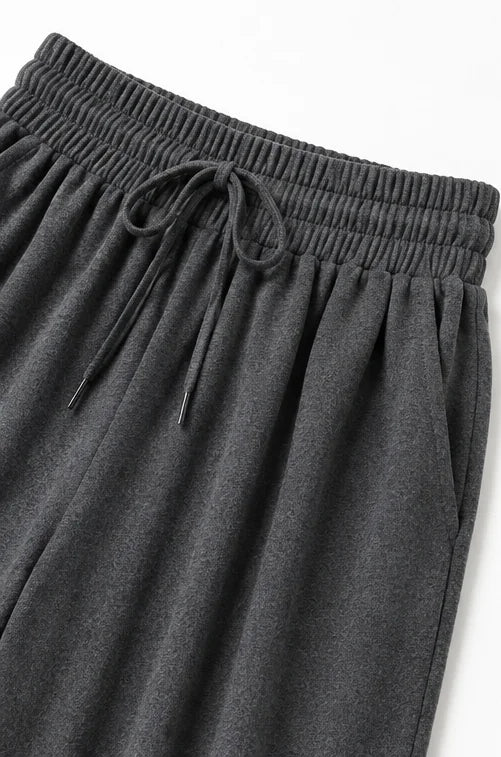 Women's Turtleneck Pants Set with Wide-Leg Silhouette & Cozy Knit Feel - Waistband Detail