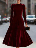 Women's Maxi Dress with Puff Shoulders & Sweeping Flare — Brielle