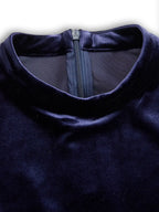 Women's Velvet Maxi Dress with A-Line Silhouette & Puff Sleeves