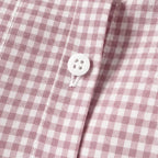 Women's Vintage Plaid Shirt with Relaxed Linen Fit - Button Detail