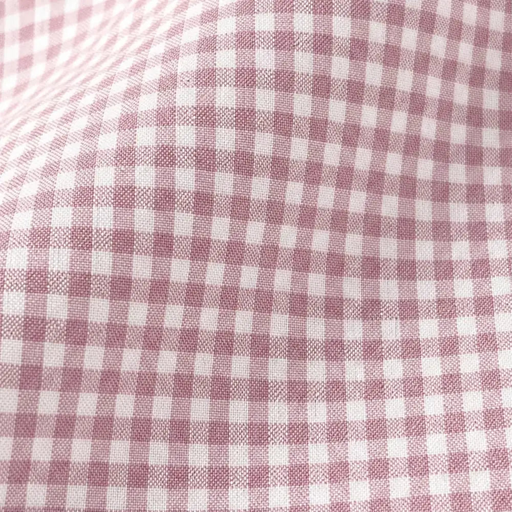 Women's Vintage Plaid Shirt with Relaxed Linen Fit - Fabric Close Up