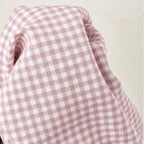 Women's Vintage Plaid Shirt with Relaxed Linen Fit - Fabric Drape Detail