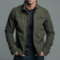 Men's Military Green Vintage Zip-Up Jacket — Bennett Everyday Rugged Pockets