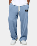 Men's Waffle Knit Sweatpants with Wide-Leg Fit & Drawstring Waist — Lucas