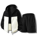Men's Waterproof Jacket Set with Hooded Design & Cargo Shorts — Joanna