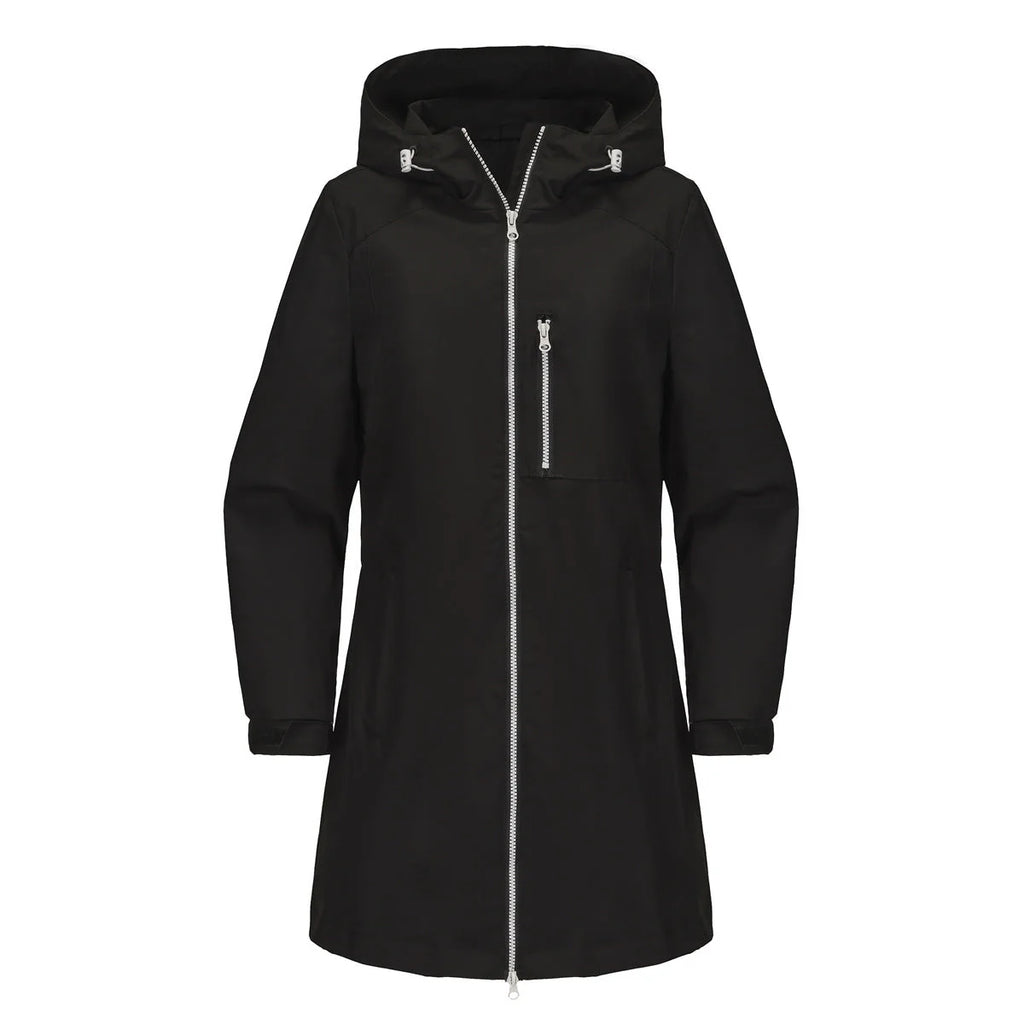 Black Women's Waterproof Rain Jacket - Studio Front