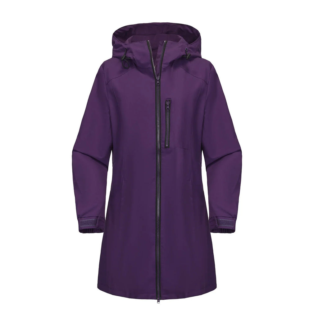 Dark Violet Women's Waterproof Rain Jacket - Studio Purple Front