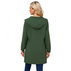Women's Waterproof Rain Jacket - Back Full Worn