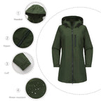 Women's Waterproof Rain Jacket - Detail Callouts