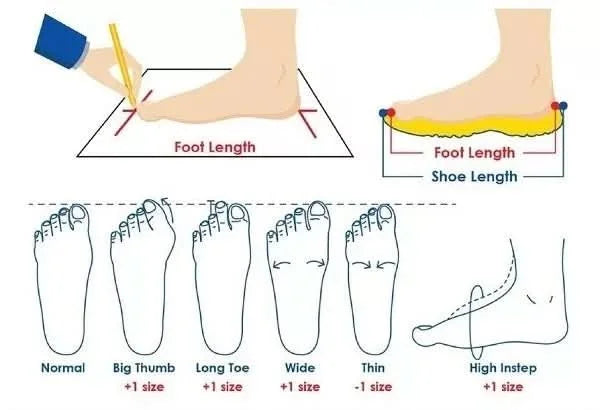 Beige Wide Fit Orthopedic Shoes — Janie Everyday Memory Foam Slip-On - Size Guide Diagram