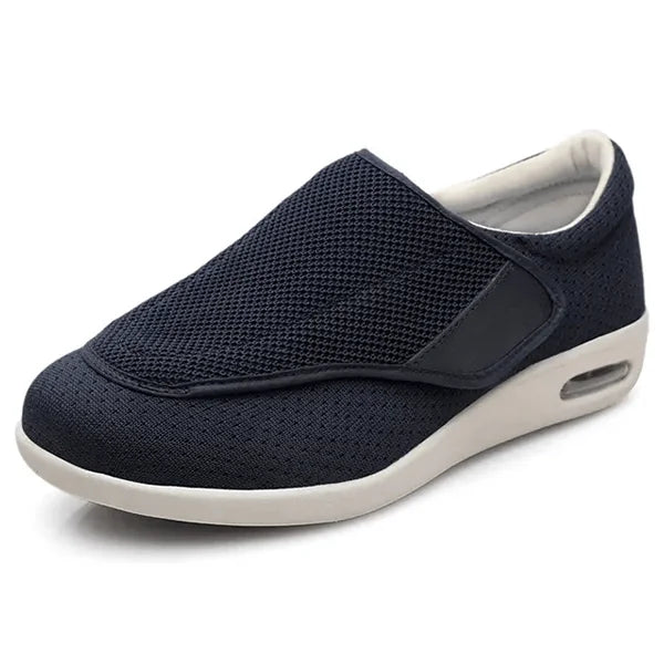 Blue Wide Fit Orthopedic Shoes — Janie Everyday Memory Foam Slip-On - Front Angle