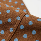 Brown Women's Polka Wide-Leg Barrel Jeans — Nia Relaxed-Fit High-Waisted Pockets - Fabric Close Up