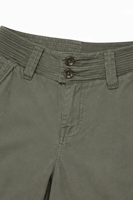 Women's Wide-Leg Cargo Pants with Relaxed Fit & Adjustable Waist - Close Up Waistband