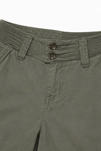 Women's Wide-Leg Cargo Pants with Relaxed Fit & Adjustable Waist - Close Up Waistband