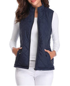 Blue Women's Lightweight Quilted Gilet with Relaxed Fit & Zip Pockets