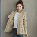 Women's Lightweight Zip-Up Bomber Jacket with Drawstring Waist & Relaxed Fit — Simone