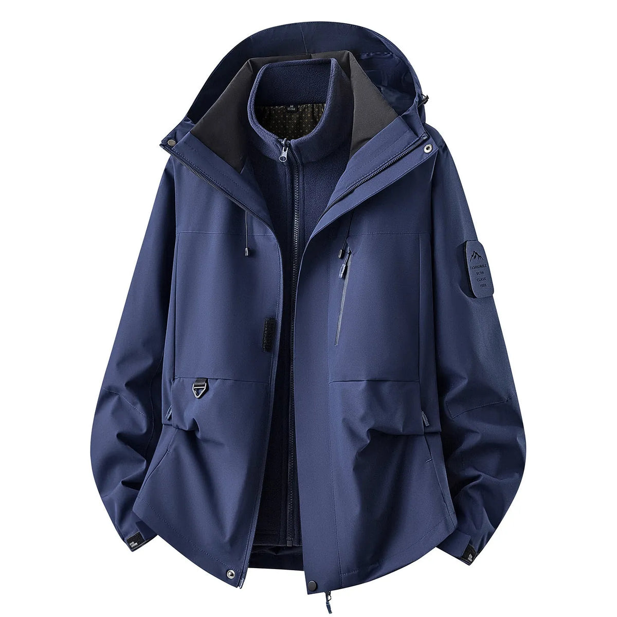 Women's Outdoor Jacket with Adjustable Hood & Multiple Pockets