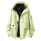 Women's Outdoor Jacket with Adjustable Hood & Multiple Pockets - Front Open Studio