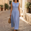 Women's Striped Wrap Maxi Dress — Audrey Breathable Crossover Waist
